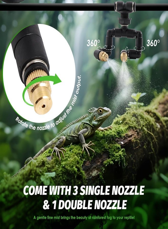 LANUEVA Timing Reptile Smart Mister, Terrarium Misting System with 3 Single Nozzles 360°Adjustable + 1 Double Nozzle, Reptile Fogger Humidifier for Lizard, Chameleon, Plants, Amphibian, Vivarium, Tank - Image 2